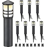 SUNVIE 8-Pack Low Voltage Pathway Lights 3W LED Landscape Pathway Lighting 3000K Warm White CRI 90+ Landscape Lights Wired 12