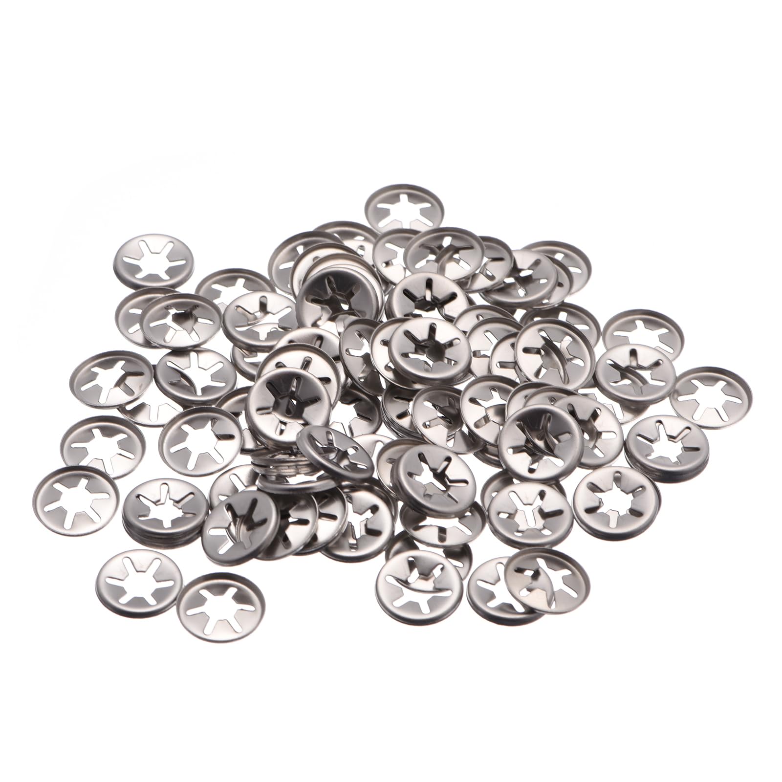 Kozelo 100pcs M6 Internal Tooth Star Locking Washer - [6mmID x 15mmOD] for Shock Absorption of Mechanical Equipment Quick Speed Locking Washers Stainless Steel — image 1