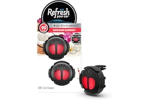 Refresh Your Car Mini Diffuser Car Air Fresheners, Hawaiian Sunrise Scent, 2 Pack