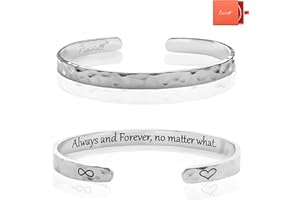 Carviell Bracelets for Women, Personalized Gifts for Her, Mom, Best Friend, Inspirational Friendship Cuff for Teen Girls, Engraved, Birthday Gift Jewelry