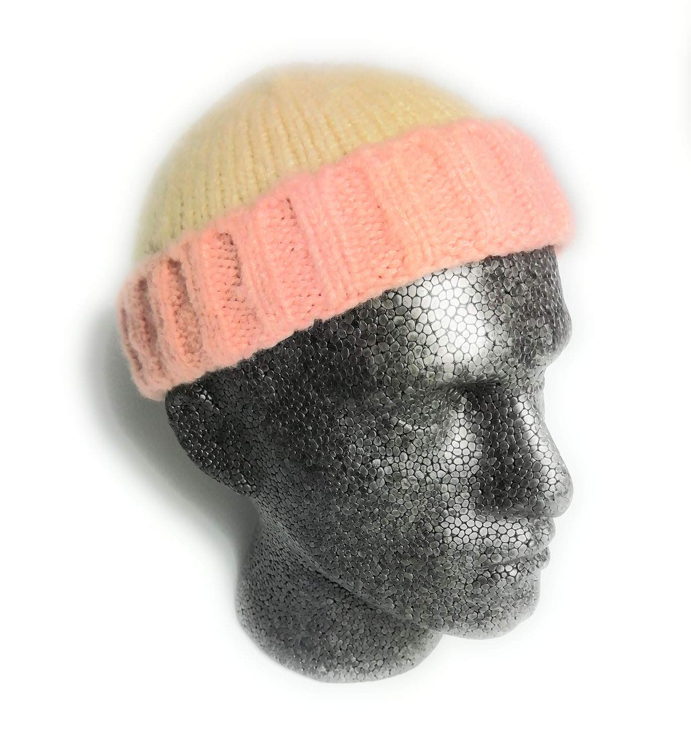 Wigwam 2 tone Knitted fisherman trawler Skully beanie Hat Vintage style mens womans Hipster beanie hat (Cream)