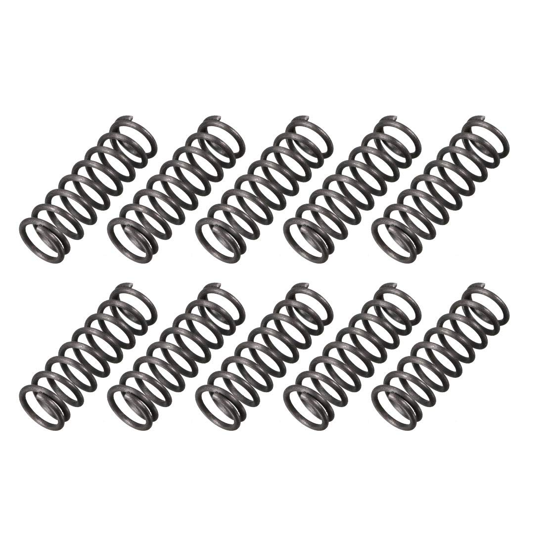 sourcingmap Compression Spring - 1.2mm Wire Dia , 10mm OD , 30mm Free Length Spring Steel Extension Spring,Black,10Pcs