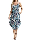 ANYFITTING Built in Bra Summer Dresses for Women 2025 Midi Flowy Hawaiian Casual Dress with Pockets Floral Sundresses
