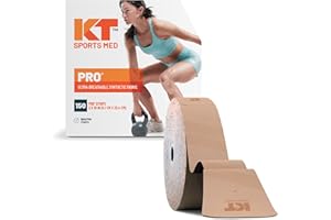 KT Tape, PRO Synthetic Elastic Kinesiology Athletic Tape, 150 Count, 10” Precut Strips