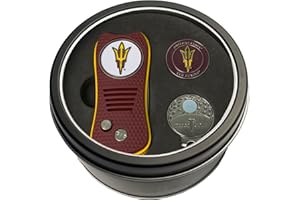 Team Golf NCAA Gift Set Switchblade Divot Tool, Cap Clip, & 2 Double-Sided Enamel Ball Markers, Patented Design, Less Damage to Greens, Switchblade Mechanism