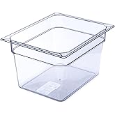 Carlisle FoodService Products Storplus 1/2-Size Food Pan for Catering, Buffets, and Restaurants, Polycarbonate, 8 Inches Deep, Clear