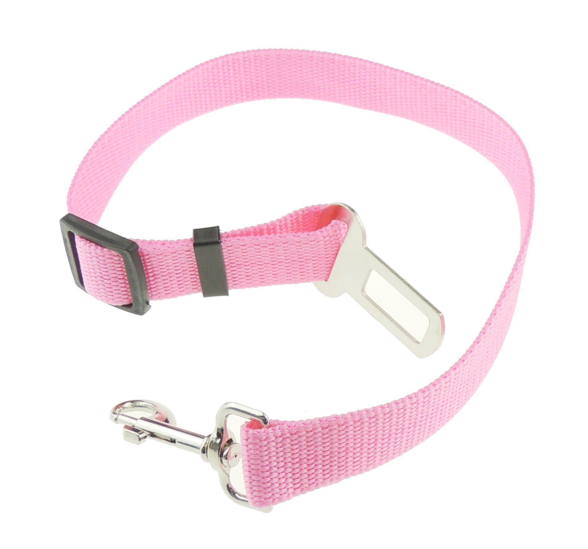 Universal Pet Car Safety Seat Belt, Adjustable Seat Belt Harness for Animals Dogs Puppies Cats, Dog seat belt for car, Strong Dog Car Truck Safety Harness (Candy Pink)