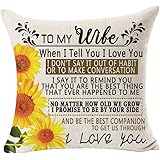 Queen's designer to My Wife The Best Companion to Get Us Through I Love You Throw Pillowcase Cushion Cover Cotton Linen Decorative Throw Pillow Case Cushion Cover Square 18 X 18 Inches (Merry 6)