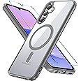 OWKEY Galaxy A15 5G Phone Case, Magnetic Samsung Galaxy A15 5G Case for Magsafe with Tempered Glass Screen Protector, [Shockproof Military] Transparent Back Slim Cover Samsung A15 5G Case, Gray