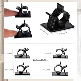 EBOOT Adjustable Black Nylon Cable Clips Organiser Holder Fixer Pack 50 view 2