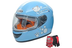 ZJHELM Kids Bike Helmet with Gloves, for Pedal Scooter, Motorcycle, ATV, Quad Bicycle, Suitable for Ages 3-6