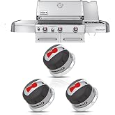 88848 Grill Knobs Compatible with Weber Genesis Grill Parts, 3 Pack | Control Knob Set for Genesis 2011-2016 Gas Grills, Simple Installation