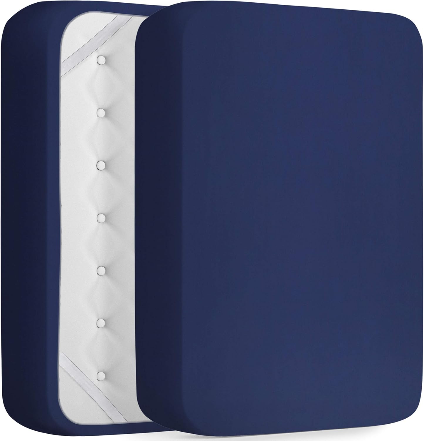 Fitted Sheet Deep Pocket Fitted Sheet Only Deep Pocket Bed Sheet Fitted Sheet Twin Size, Navy Blue: Kitchen & Dining