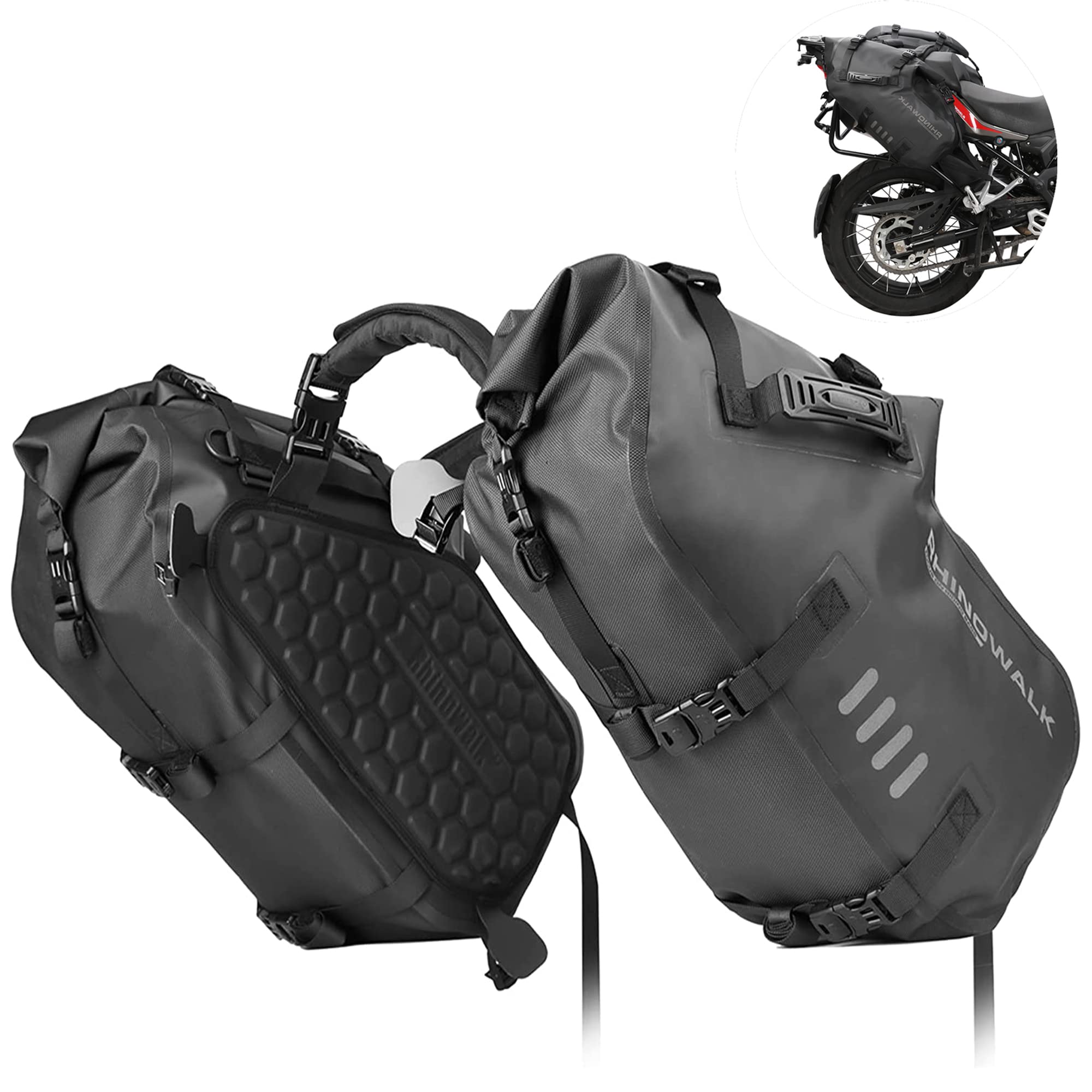 Rhinowalk Motorcycle Saddlebags 35L Waterproof, El Salvador