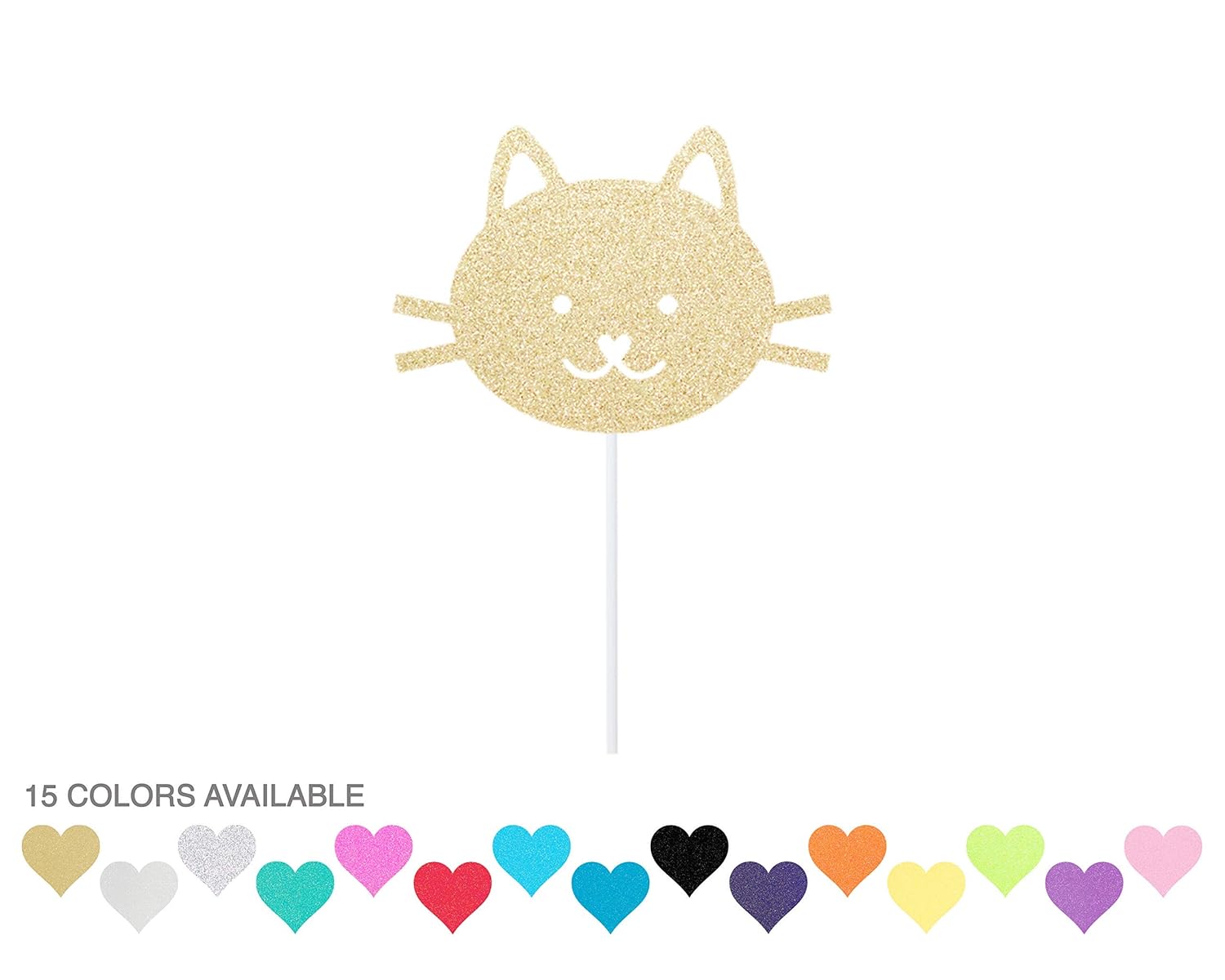 Cat Cake Topper Any Color Glitter Handmade