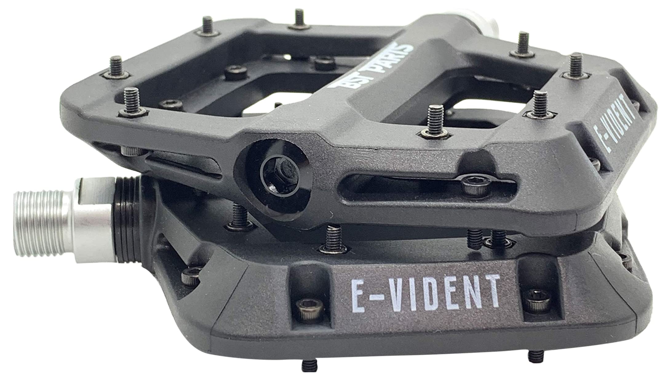 BST PARTS E-VIDENT Unisex Adult Flat Pedals, Black, Standard