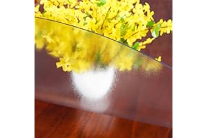 NECAUX 36 Inch Round Frosted Table Cover Protector, 2mm Thick Upgraded Version, Unshrinkable Waterproof Scratch Resistant Plastic Tablecloth Protector Circle Pad for Coffee & Dining Room Tables