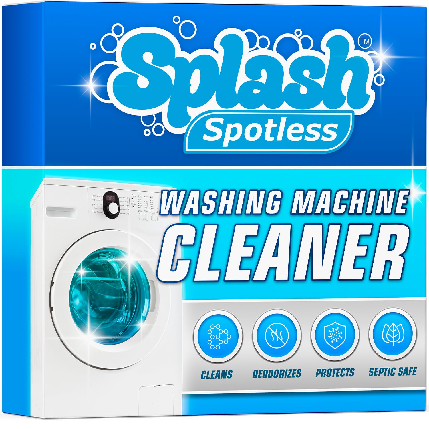 Generic Splash Spotless Washing Machine Cleaner for HE Front Load & Top Load Washers, 6 Count (Pack of 1)