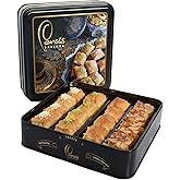 Persis Vegan Baklava, 13 oz, 16 Pcs, Cashew, Almond, Walnut &amp; Pistachio | BRCGS certified, 370g net weight, Luxury embossed tin, Ideal for Christmas and New Year gifting