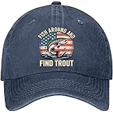 WTF Where's The Fish Men's Funny Fishing Hats for Men Fashion Washed Distressed Baseball Caps