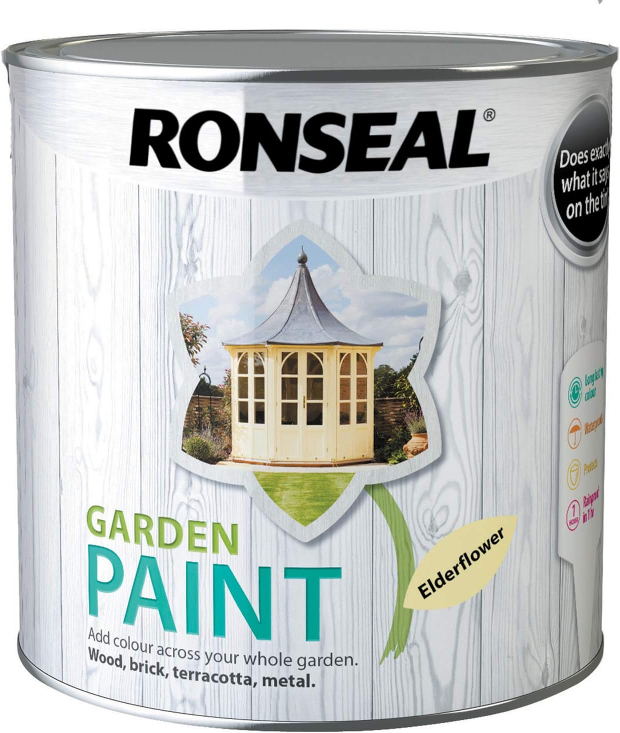 RONSEAL RSLGPEF25L GPEF25L Garden Paint Elderflower 2.5 Litre, 2.5 l (Pack of 1)