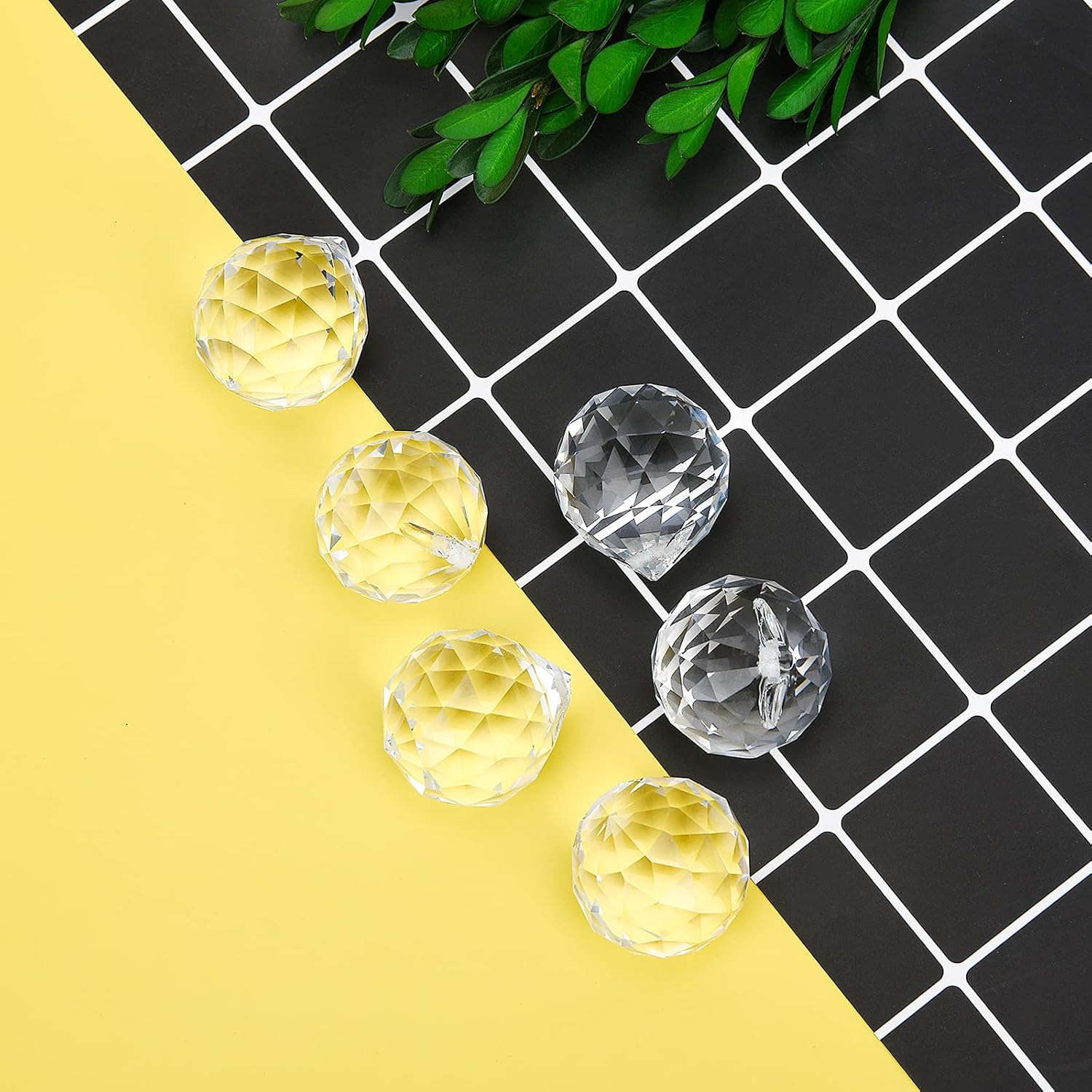 MerryNine Clear Crystal Ball Prism Suncatcher Rainbow Pendants Maker, Hanging Crystals Prisms for Windows, for Feng Shui, for Gift(30mm/1.18" 20pack): Kitchen & Dining