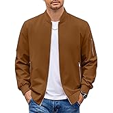 COOFANDY Men Bomber Jacket Lightweight Casual Windbreaker Zip Up Coat Fashion Stylish Fall Jackets with Pocket