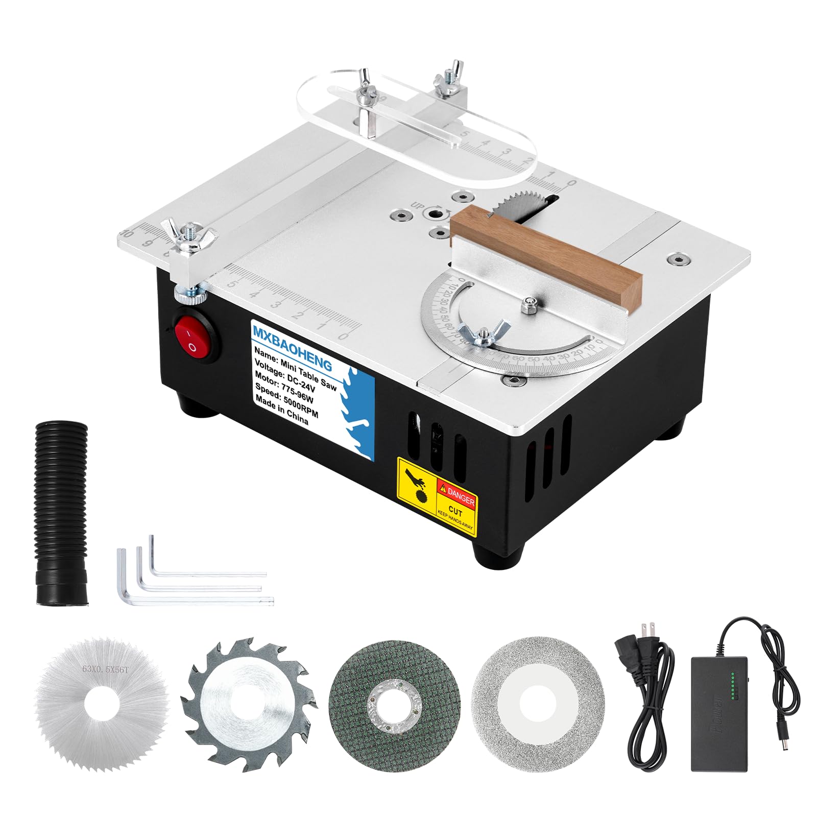 Photo 1 of MXBAOHENG Mini Table Saw S3 Portable Precision Craft Table Saw, 1/2" Adjustable Cut Depth, Seven Speed Adjustable Power Supply, for Small Hobby Woodworking Miniature Wood Craft Cutting