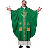 FAD-4U Church Catholic Priest Chasubles Vestments for Church Mass Vestments Robe with Stole
