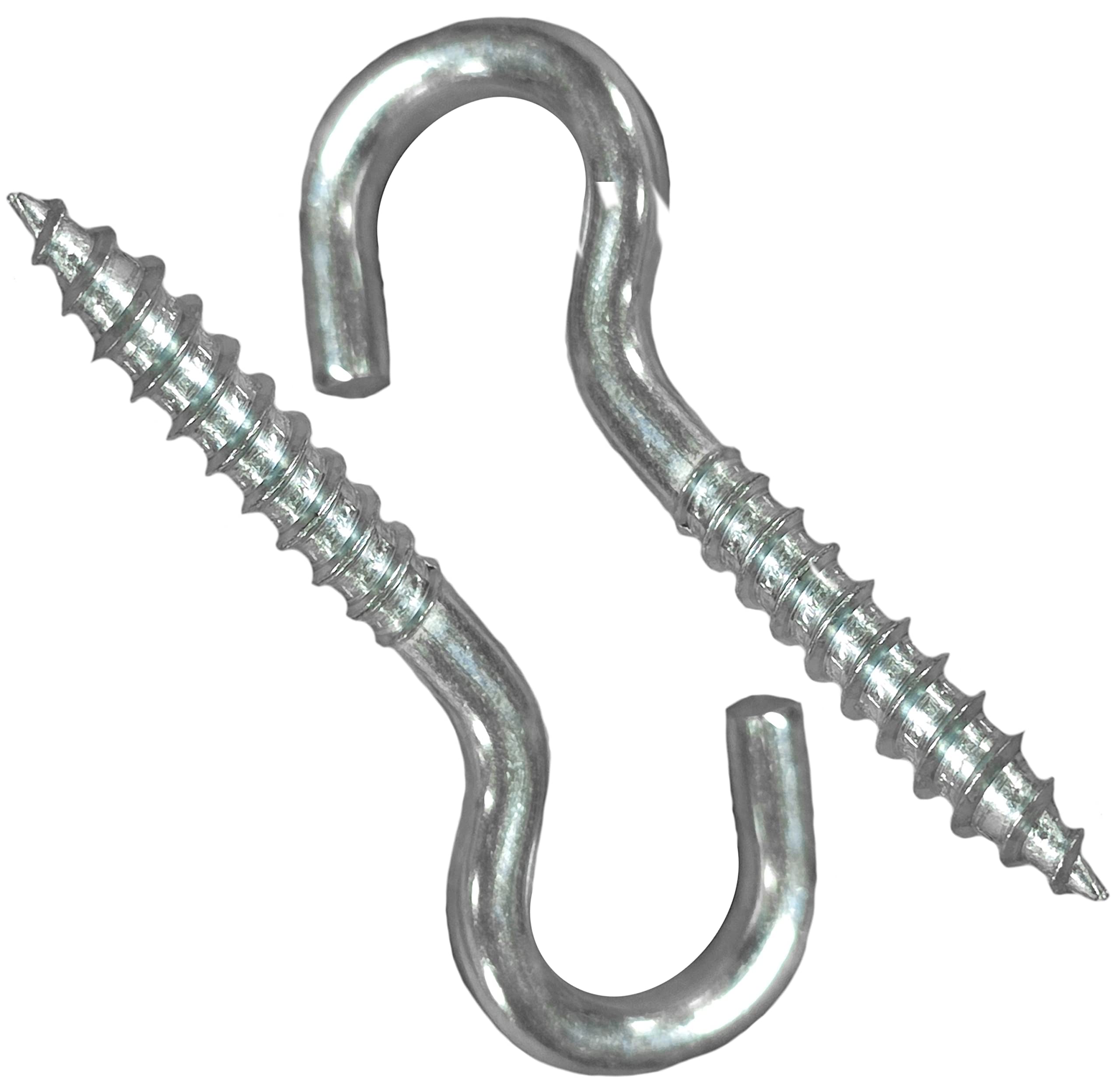LLB Screw in Hooks Large Heavy Duty Cup Hooks Screw in Hooks Plain Ceiling Cup for Hanging Lights Eye Big Size: 8mm x 80mm (0.32" x 3.15") M8 Pack of 2pcs