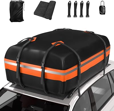Signstek Car Roof Cargo Bag 1000D PVC Waterproof 15 cu ft with Straps