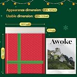Switory Christmas Padded Envelopes A4 8.5x12 Inch Bubble Mailers Red Green Bow view 2