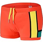 ZONBAILON Mens Swim Trunks with Front Pad Pocket Bathing Suit Swimwear Brief Square Leg Board Short S-2XL