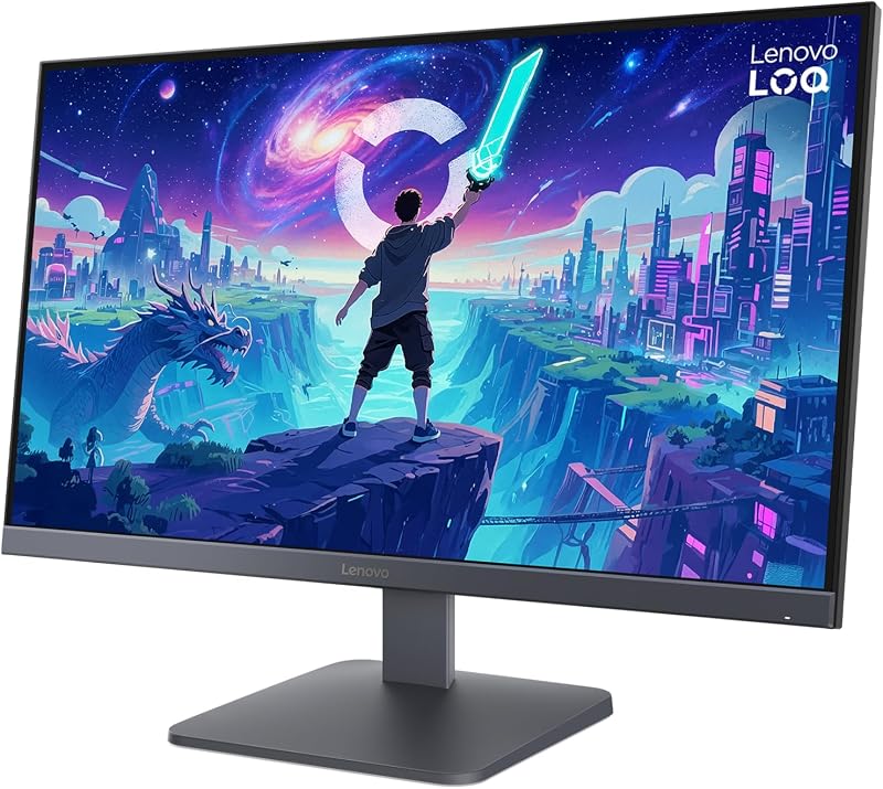 LOQ 27-10 FHD 27" IPS Gaming Monitor, Taxa de Atualização 200 Hz, 0,5 ms MPRT, 16:9, HDMI 2.1 + DP 1.4, VESA Adaptive Sync, AMD FreeSync Premium, Suporte Inclinável, Moon Gray