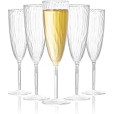 Bteephcky 6 Oz Plastic Champagne Flutes 16 Pack Disposable Champagne Glasses Reusable Plastic Cocktail Cups for Home Daily Life Party Birthday Wedding Toasting Drinking Champagne