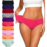 Eiggam Women's Cotton Bikini Panties,High-Cut Full Coverage Stretch Cool Underwear for Women