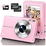 Digital Camera, Kids Camera with 32GB Card FHD 1080P 44MP Vlogging Camera with LCD Screen 16X Zoom Compact Portable Mini Rech