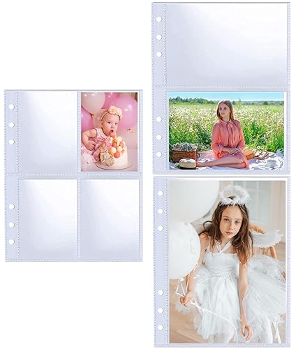 30 Pack 240 Pockets 6 Ring A5 Binder Sleeves,2.5x3.5 Inch Trading Card  Sleeves,Double-Sided 4 Pocket Page Protector,Ultra-Clear Kpop Photocard  Sheets,Card Sleeve Pages for Game Cards,Photocard in Saudi Arabia | Whizz Sheet  Protectors,