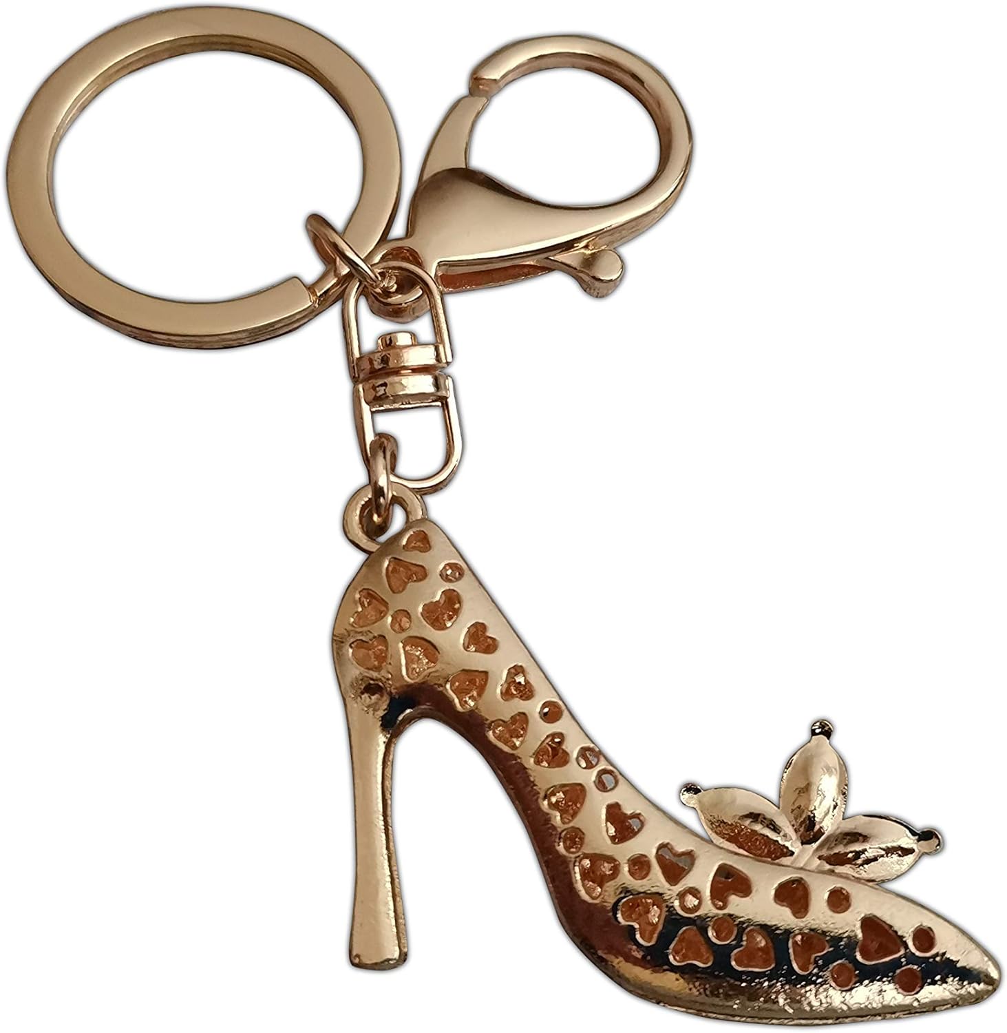 Eillwin High Heel Woman Shoes Keychain & Handbag Keyring fashion beautiful gift for her, White & Silver - Image 5