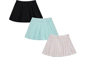 BTween 3 Pack Skorts for Girls Kids Scooter Skirts Skirt Layered Shorts