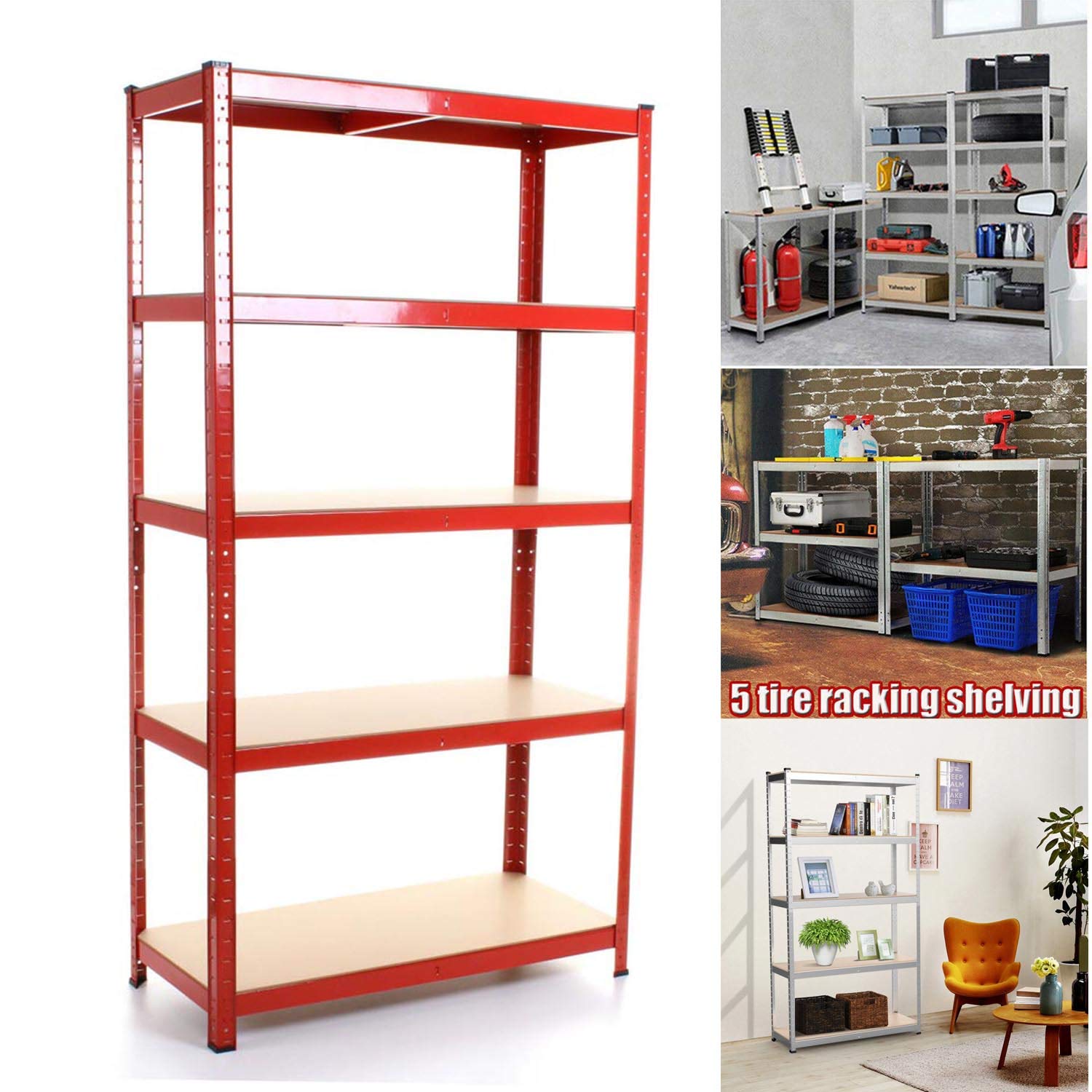 Buy 5 Tier Shelving Unit for Garage and Shed Freestanding Industrial