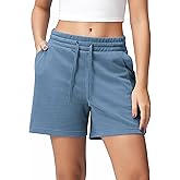 ODODOS Women's Sweat Shorts 5" Cotton French Terry High Waist Workout Casual Lounge Shorts with Pockets
