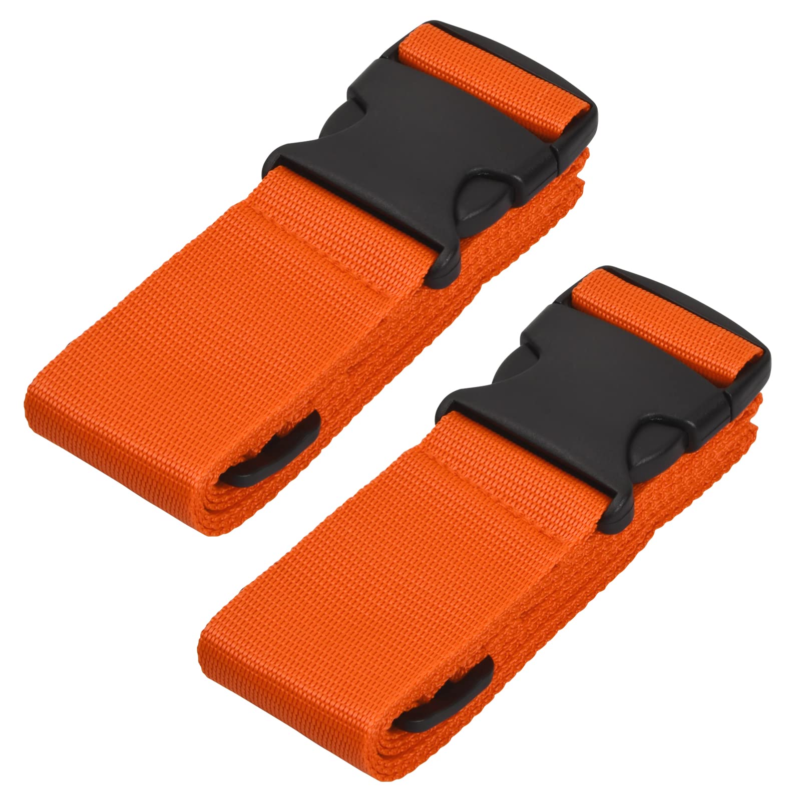 Cozlly Luggage Straps 2/4 Pack Suitcase Straps Adjustable Luggage Strap for Suitcases Baggage Bag Travel Accessories Suitcase Strap Belt Wide Packing Straps Band with Quick Release Buckle Orange