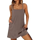 ANRABESS Women Summer Dress 2026 Beach Vacation Outfits Tennis Athletic Workout Romper Dress Built in Shorts Travel Clothes