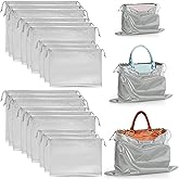 Woanger 18 Pcs Dust Bags for Purses Handbags Satin Purse Storage Organizer with Drawstring 3 Size for Handbag Shoes Boots