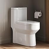 DeerValley Compact One Piece Toilet with Comfortable Seat Height Modern Standard Toilet for Small Bathroom Dual Flush 1.1/1.6