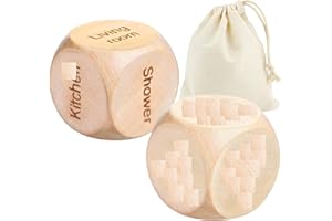 HD WOOD CRAFT Date Night Dice for Couples, Anniversary Wooden Gifts, Fun Night Dating Decision Dice, Romantic Wood Couple Date Night Ideas, Love and Naughty Dice, Gifts from Girlfriend