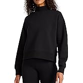Reebok womens Vector Mock Neck Sweatshirt, Standard Fit, Midweight Cotton-poly Fabric