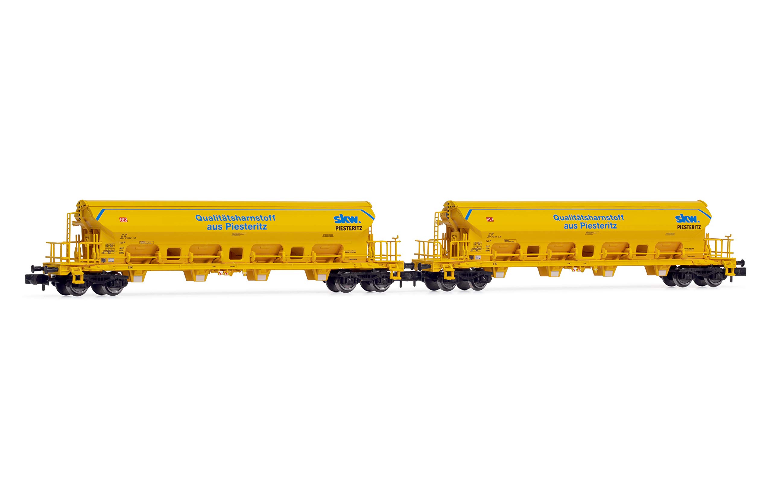 ARNOLD HN6391 DB AG, 2-Unit Set 4-Axle Hopper Wagons Tads, in Yellow Livery, SKW PIESTERITZ Rolling Stock