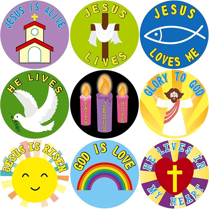 Fancy Land Easter HE Lives Religious Stickers 200PCS Pre Roll for VBS